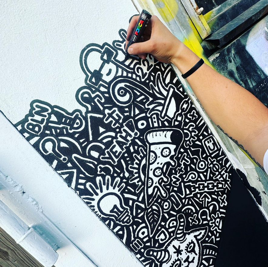 Posca street art draw
